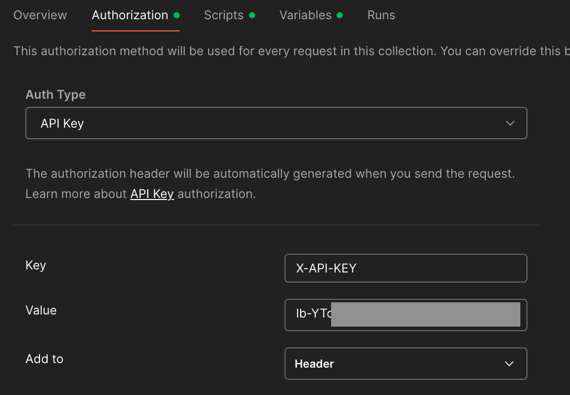 Postman authentication header