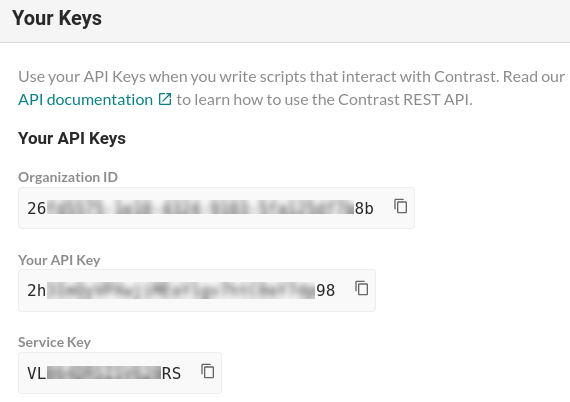 Contrast API keys
