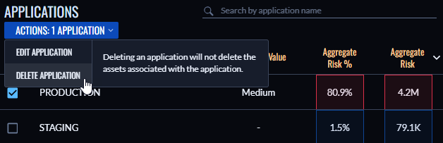 Delete application window