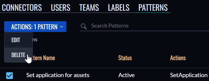 Delete a pattern