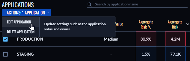 Edit application window