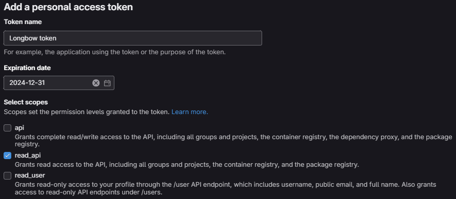 Select read_api scope